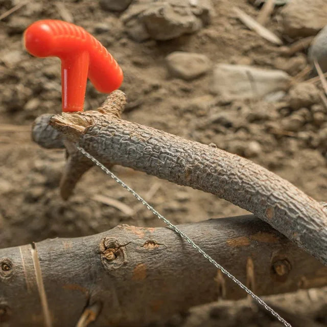 Sierra de alambre portátil de acero inoxidable con empuñadura para los dedos