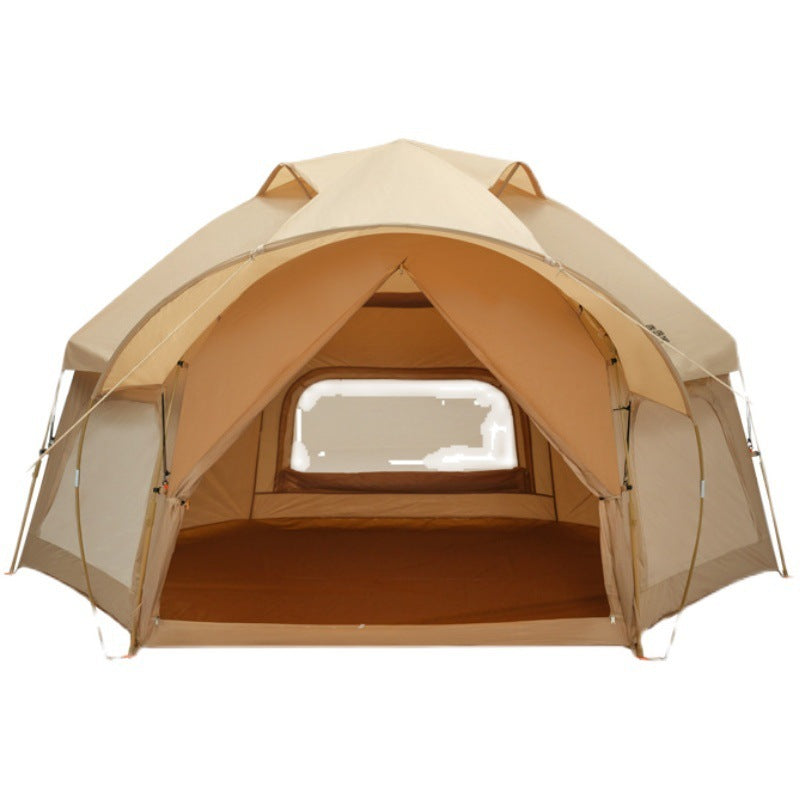 Tienda de campaña hexagonal para 6 personas, 340 x 290 cm, diseño biónico, impermeable, PU 210T
