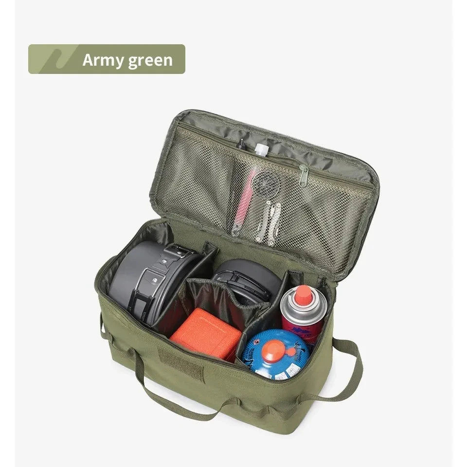 Bolsa de almacenamiento para acampar al aire libre, gran capacidad, para estufa de gas, bote, olla, bolsa de transporte, bolsa de picnic, organizador de utensilios de cocina
