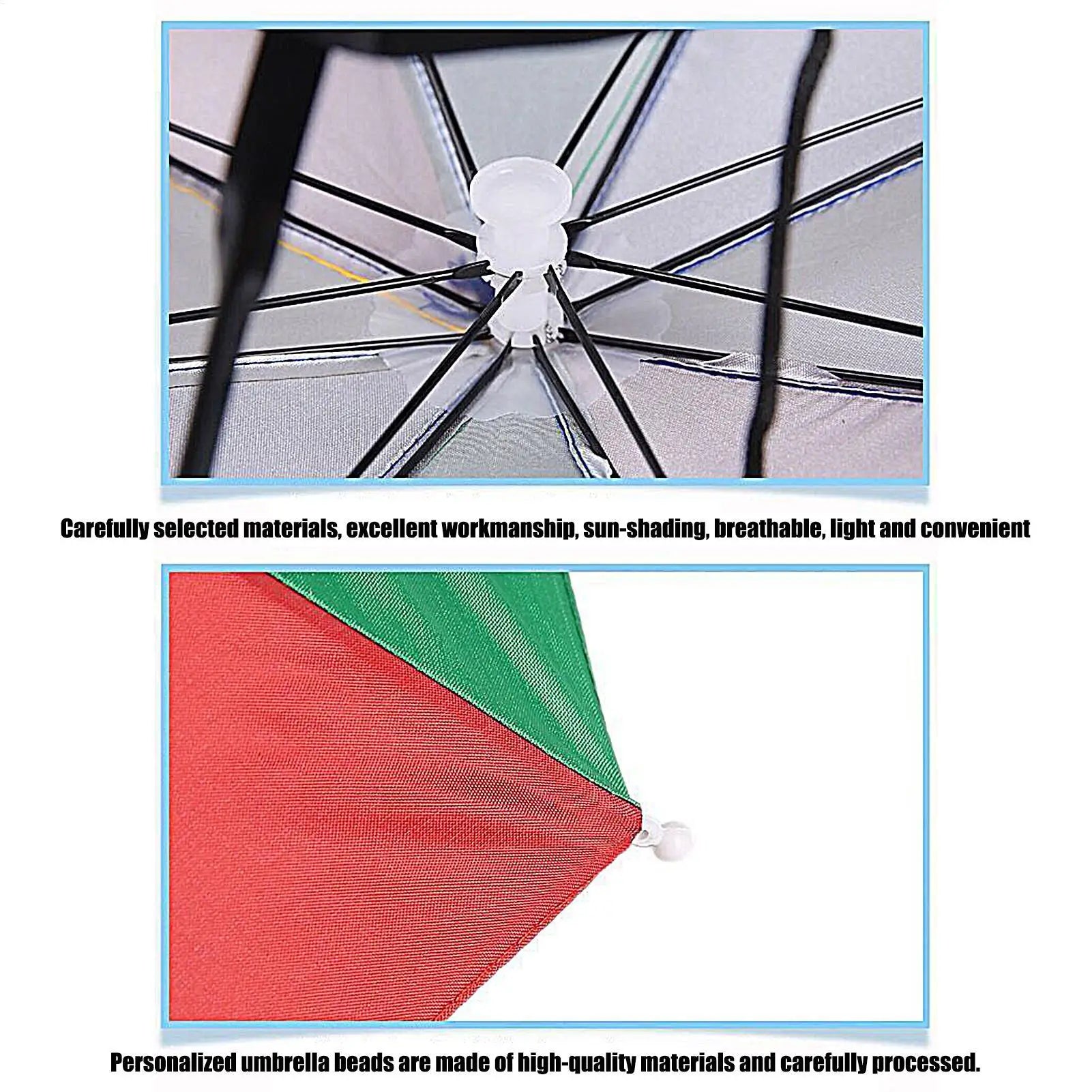 Chapeau Parapluie Mains Libres - Protection UV Réglable 69cm - Camp de Base Farzen+