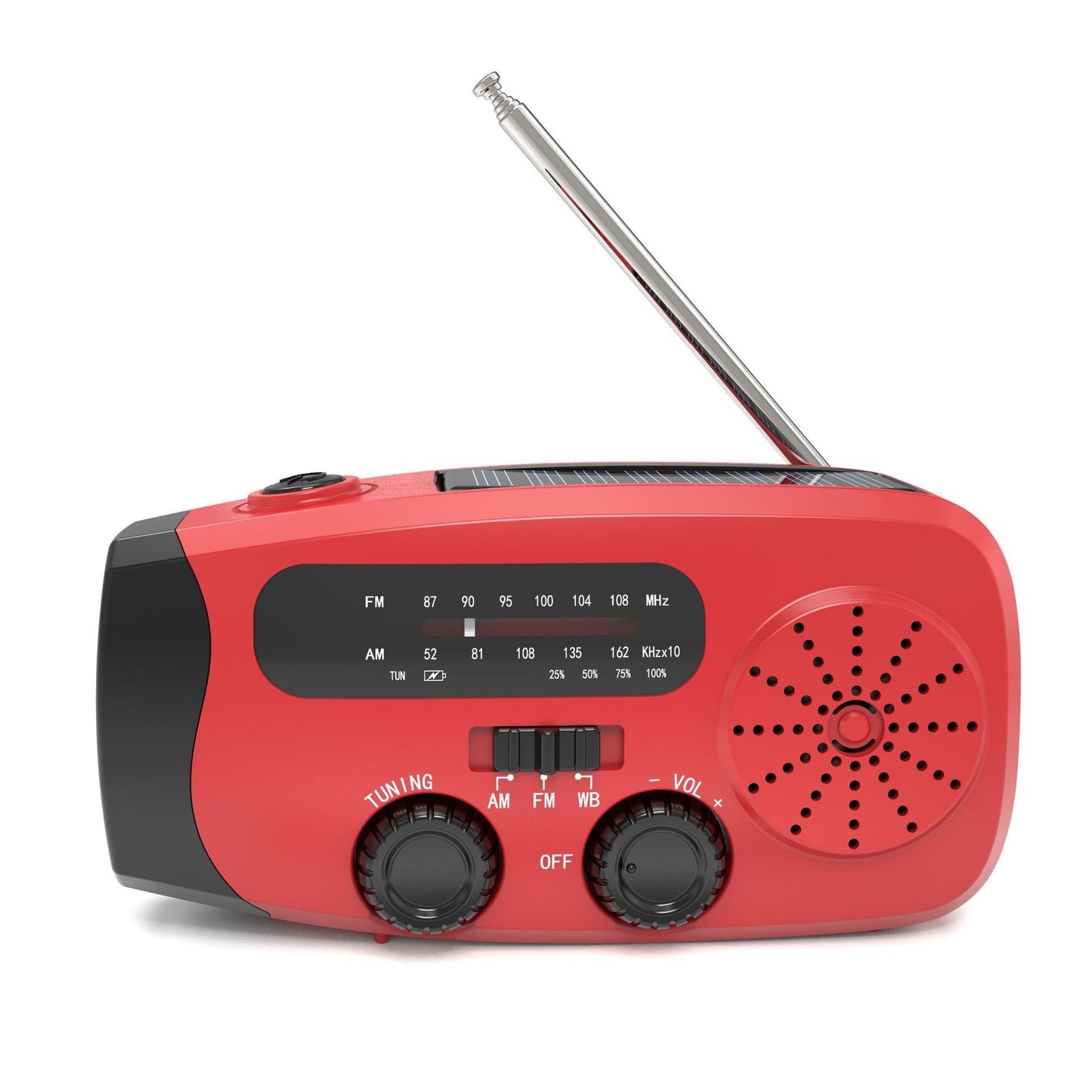 Radio d'urgence portable multifonctionnelle à énergie solaire