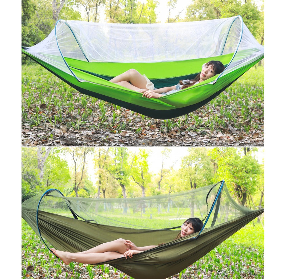 Hamac 2 Personnes Parachute avec Moustiquaire - Nylon Taffeta 210T