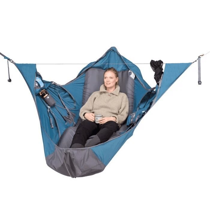Hamaca de camping con mosquitera integrada - Kit completo de suspensión 120 kg