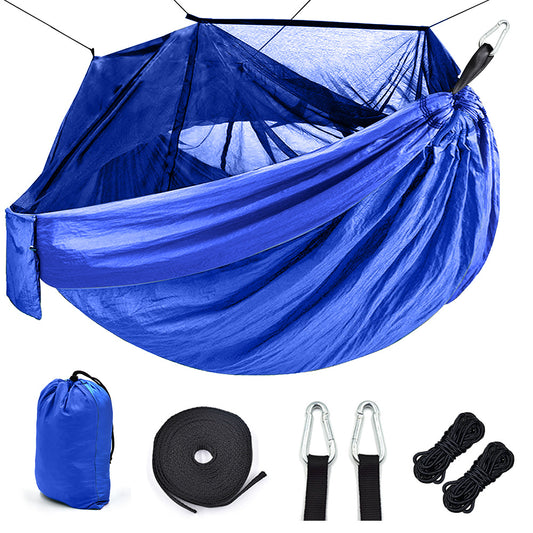 Hamaca de camping con mosquitera de nailon 210T para 1 o 2 personas, 260 x 140 cm