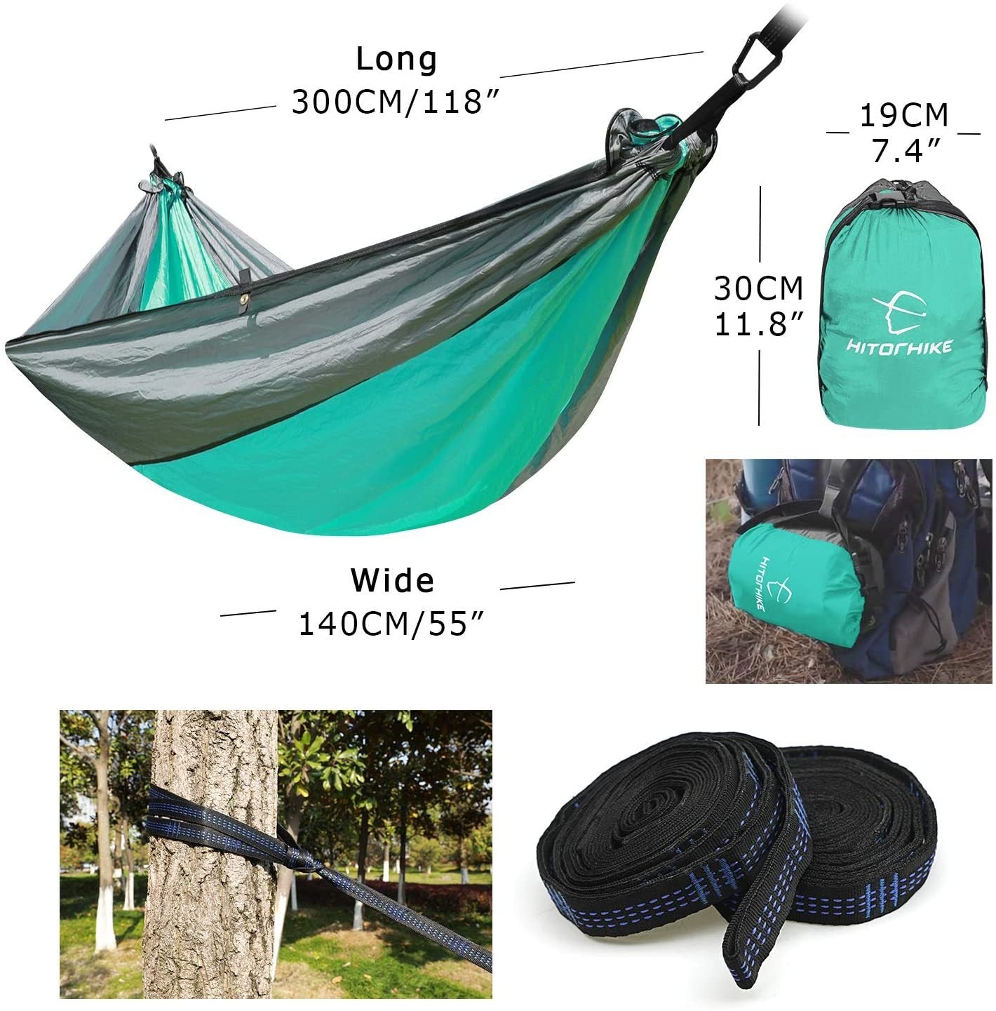 Hamac Randonnée Double - Nylon Parachute Portable - Camp de Base Farzen+