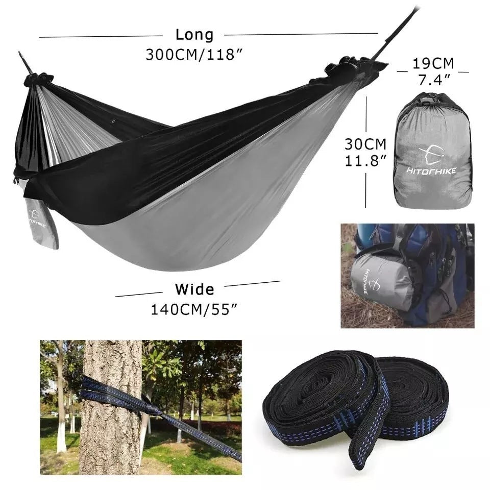 Hamac Randonnée Double - Nylon Parachute Portable - Camp de Base Farzen+