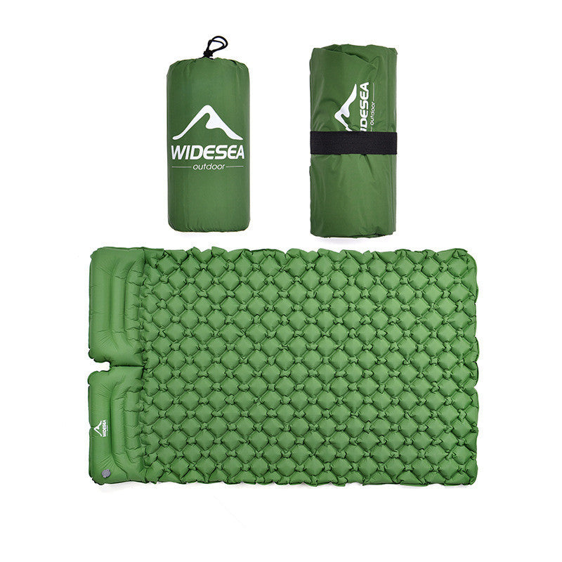 Colchón inflable doble para acampar (2 personas) - Nailon TPU ultraligero de 6 cm