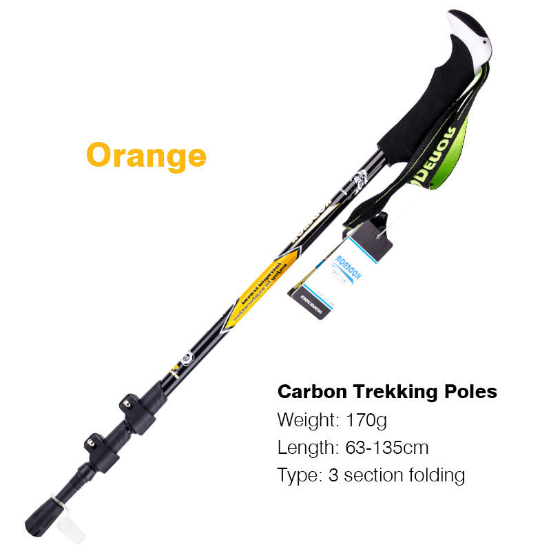 Bâton Randonnée Fibre Carbone Télescopique - 215g Ultra-Léger - Camp de Base Farzen+