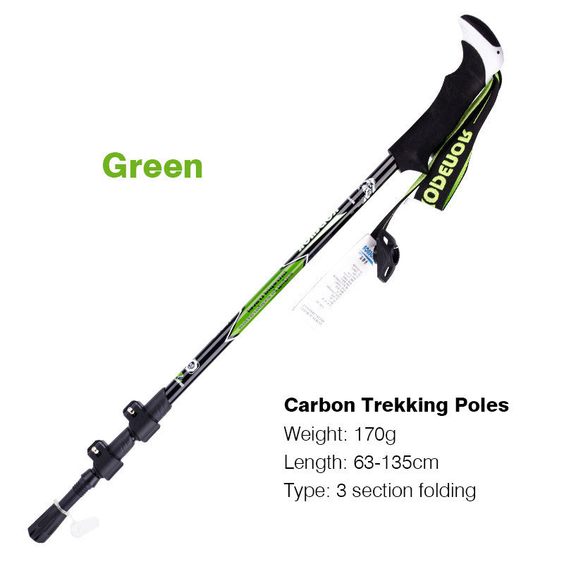 Bâton Randonnée Fibre Carbone Télescopique - 215g Ultra-Léger - Camp de Base Farzen+