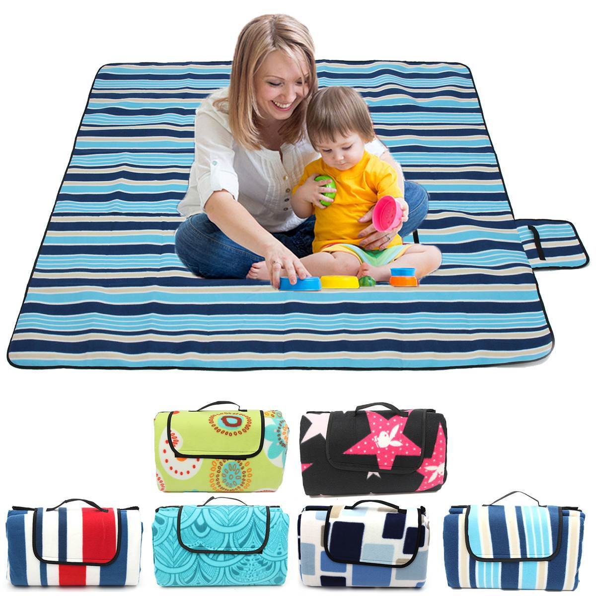 Esterilla impermeable y gruesa para acampar - Multipatrón para picnic y tienda de campaña