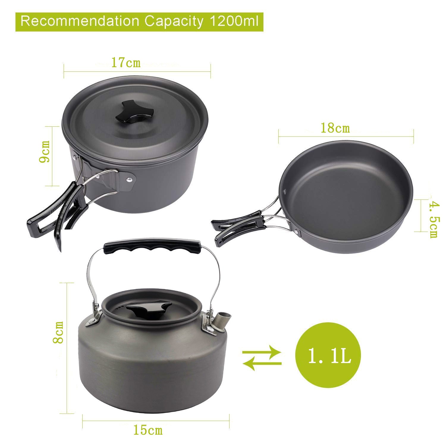 Kit Cuisine Camping Complet Réchaud + 8 Ustensiles Aluminium - Camp de Base Farzen+