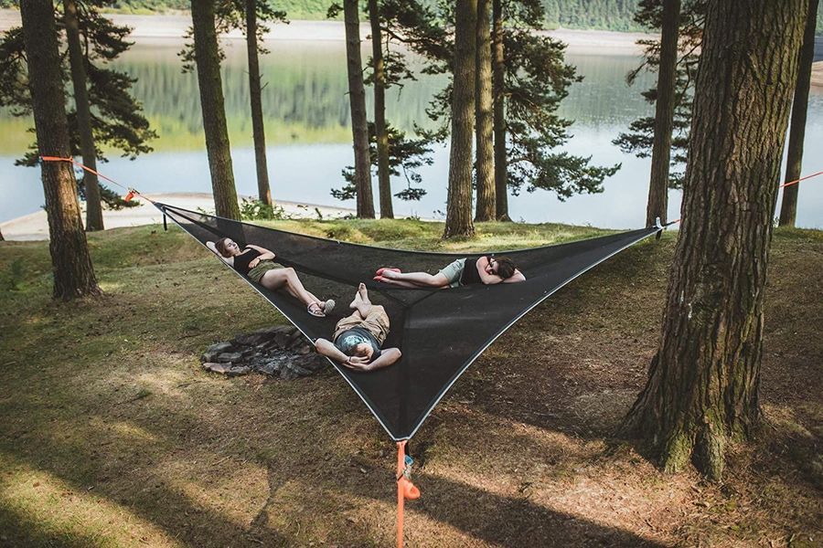 Hamaca triangular de 3 puntos para varias personas con diseño innovador
