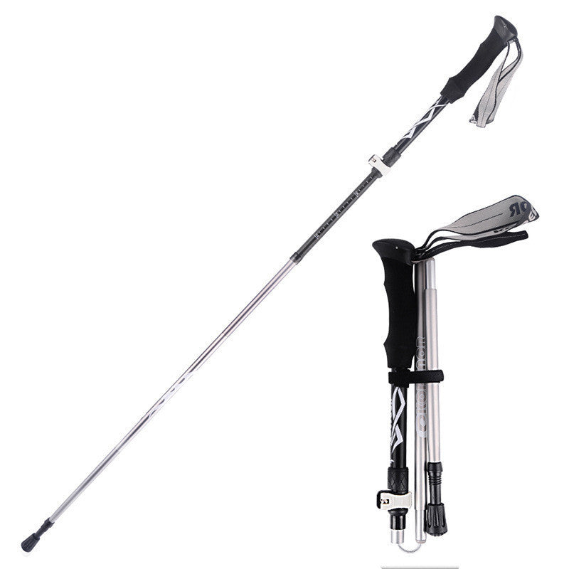 Bâton Randonnée 5 Sections Aluminium - Pliable Ultra-Compact 300g - Camp de Base Farzen+