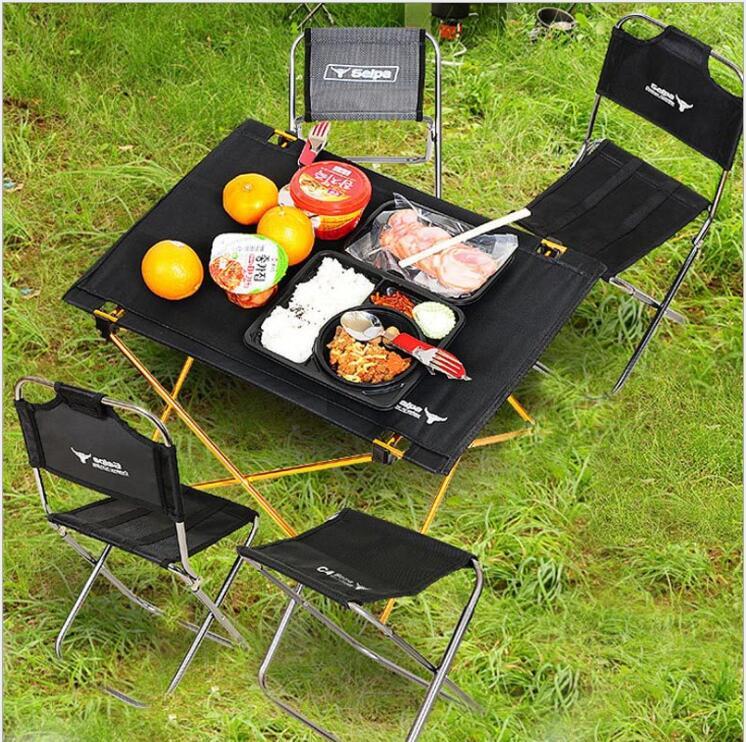 Mesa de camping plegable de aluminio portátil ultraligera de 800 g