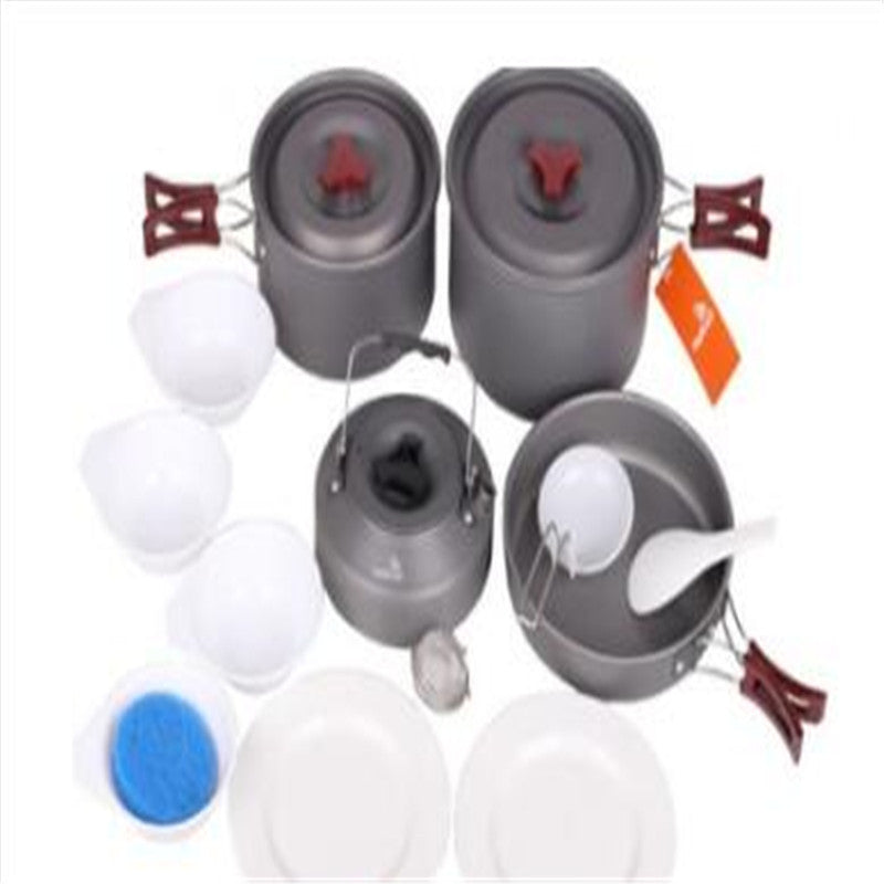 Batterie Cuisine Camping Alumine 3 Pièces - Set Casseroles Emboîtables 660g