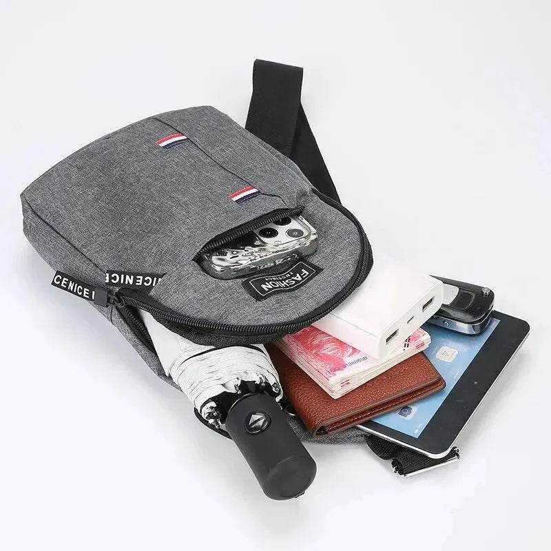 Bolso de hombro minimalista, ligero y de moda para hombre, bolso cruzado deportivo informal de gran capacidad