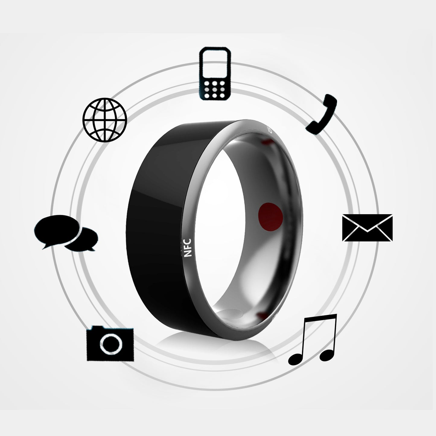 Bague connectée multifonctionnelle noire haute technologie - Camp de Base Farzen+