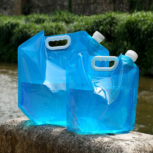 Bolsa de agua plegable de PVC de 5 l/10 l, contenedor portátil para acampar