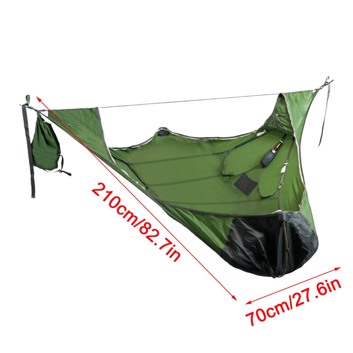 Hamaca de camping con mosquitera integrada - Kit completo de suspensión 120 kg