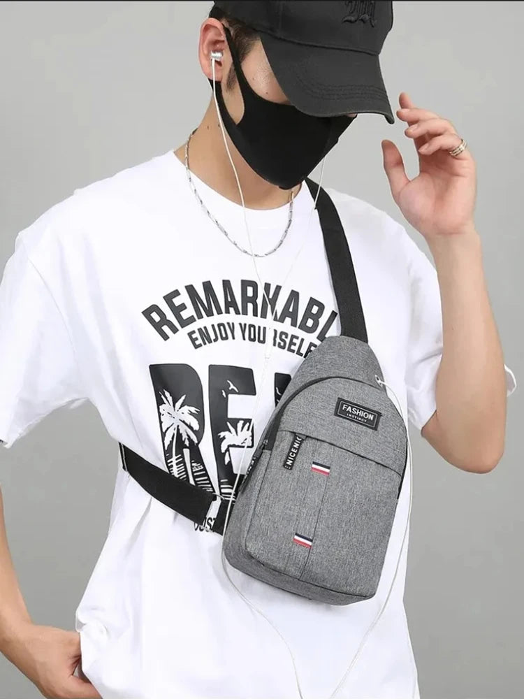 Bolso de hombro minimalista, ligero y de moda para hombre, bolso cruzado deportivo informal de gran capacidad