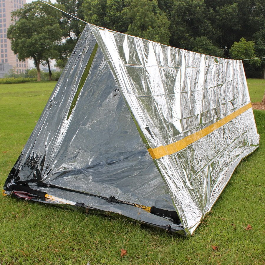 Sac de Couchage Urgence Aluminium - Kit Survie Isolation Thermique 200g - Camp de Base Farzen+