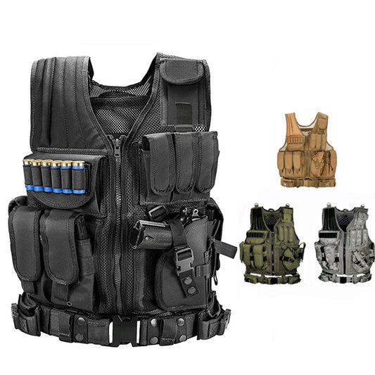 Gilet Tactique Militaire Molle - Airsoft Combat Polyester 600D