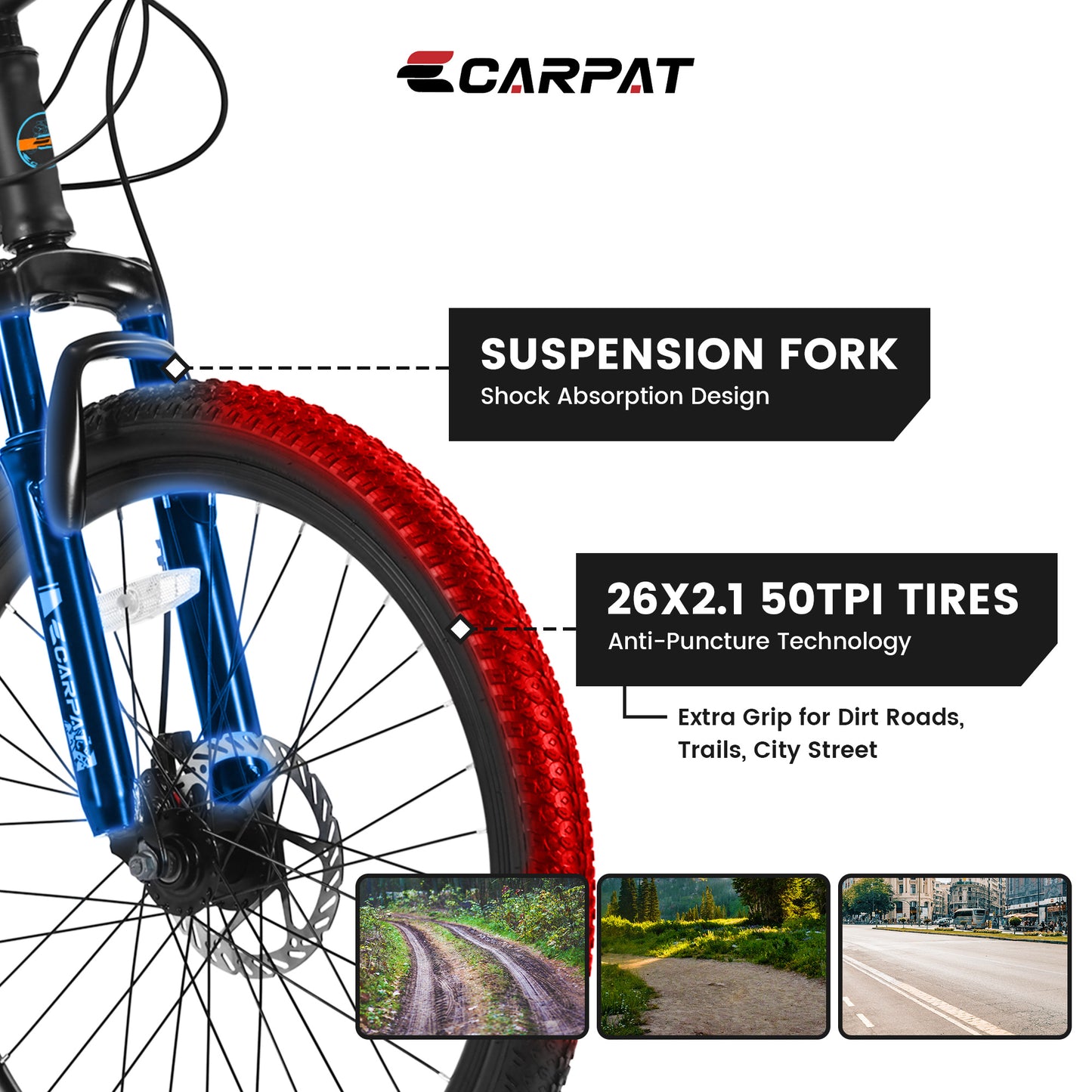 Bicicleta de montaña S26102 Performance negra y azul - Diseño moderno de primera calidad