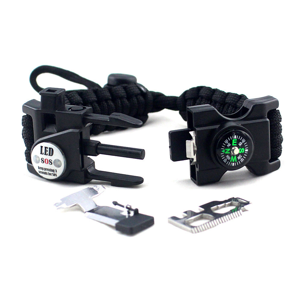 Bracelet de survie réglable tressé en corde de parachute - Camp de Base Farzen+