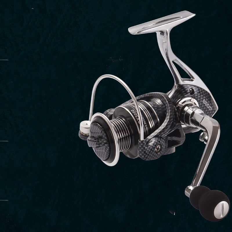Carrete de pesca de metal con doble rodamiento