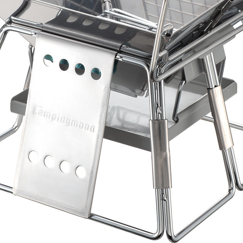 Barbacoa plegable portátil de acero inoxidable antiadherente