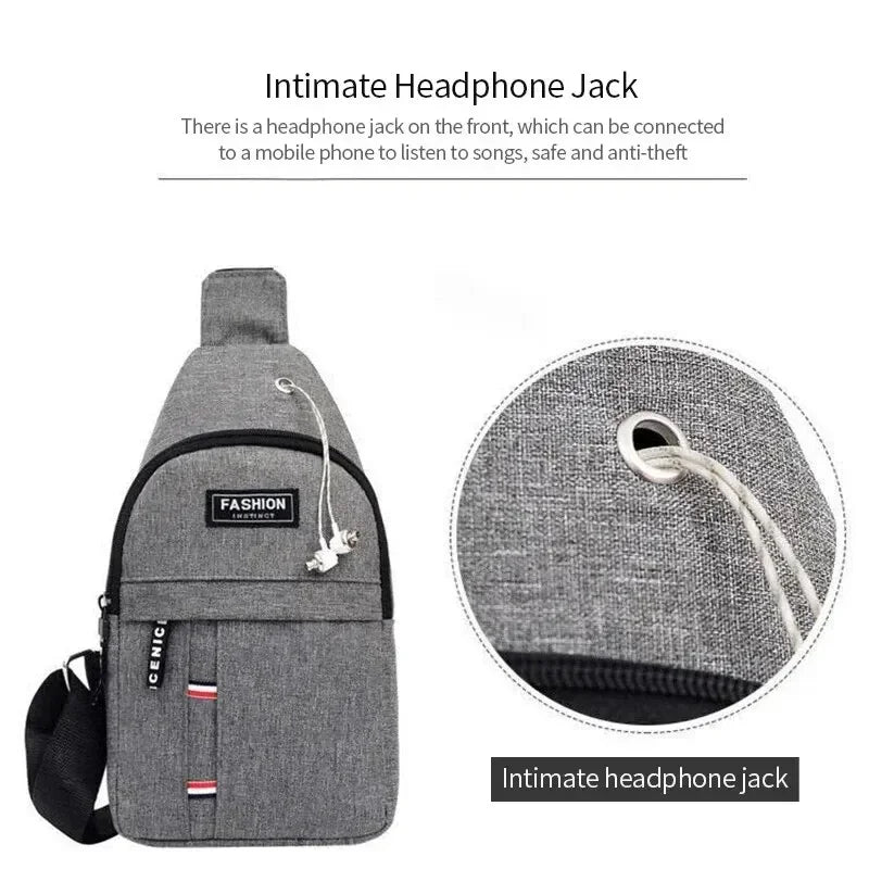 Bolso de hombro minimalista, ligero y de moda para hombre, bolso cruzado deportivo informal de gran capacidad