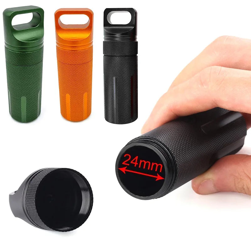 Capsule Survie Étanche - Conteneur Médicaments Outdoor - Camp de Base Farzen+