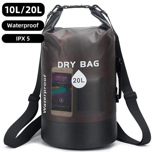 Bolsa seca impermeable de 10 y 20 litros, ideal para natación, senderismo, rafting, canotaje y kayak, mochila XD117Y