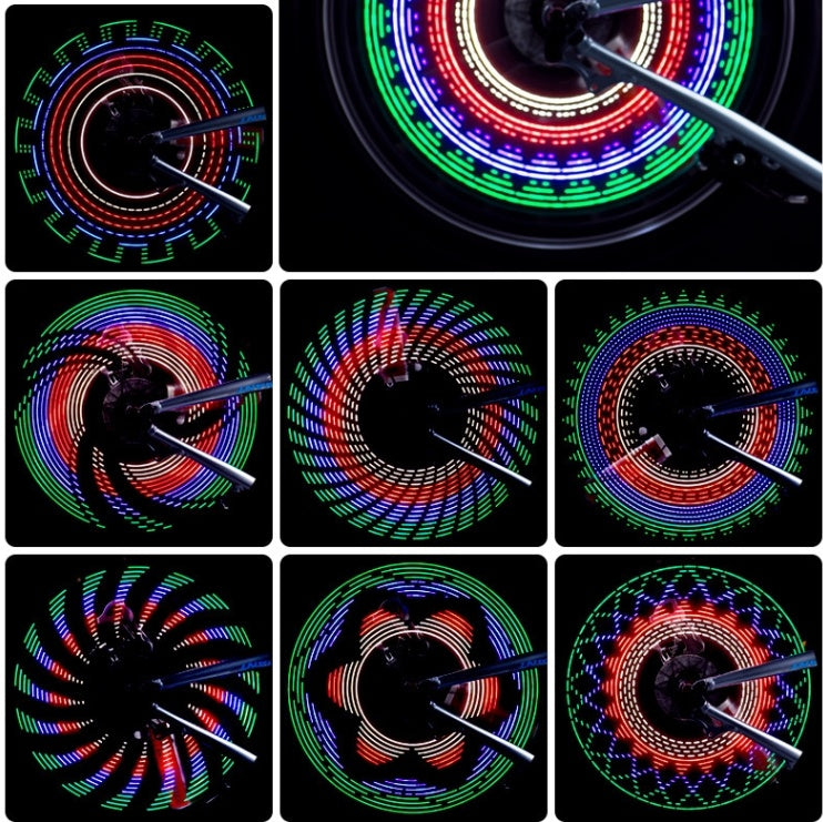 Luces LED para llanta de bicicleta con 32 patrones: iluminación colorida e impermeable