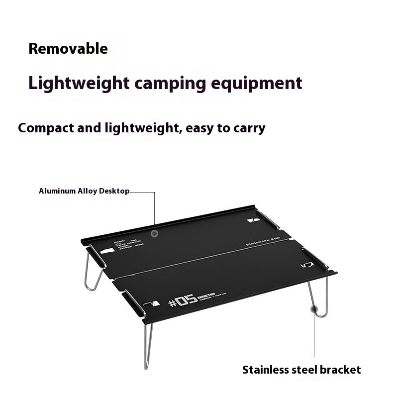 Mesa de camping plegable de aluminio: ligera y portátil