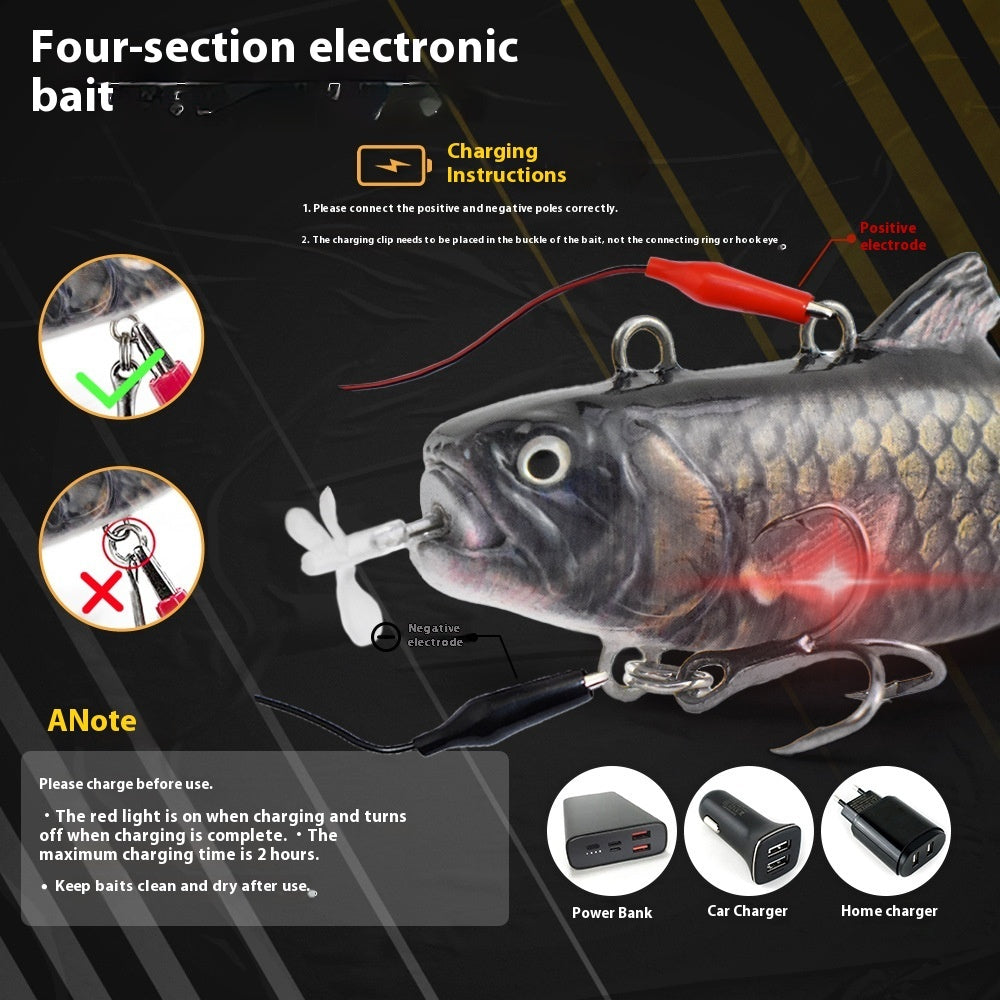 Señuelo electrónico de 4 secciones con hélice - Hierro de natación automático