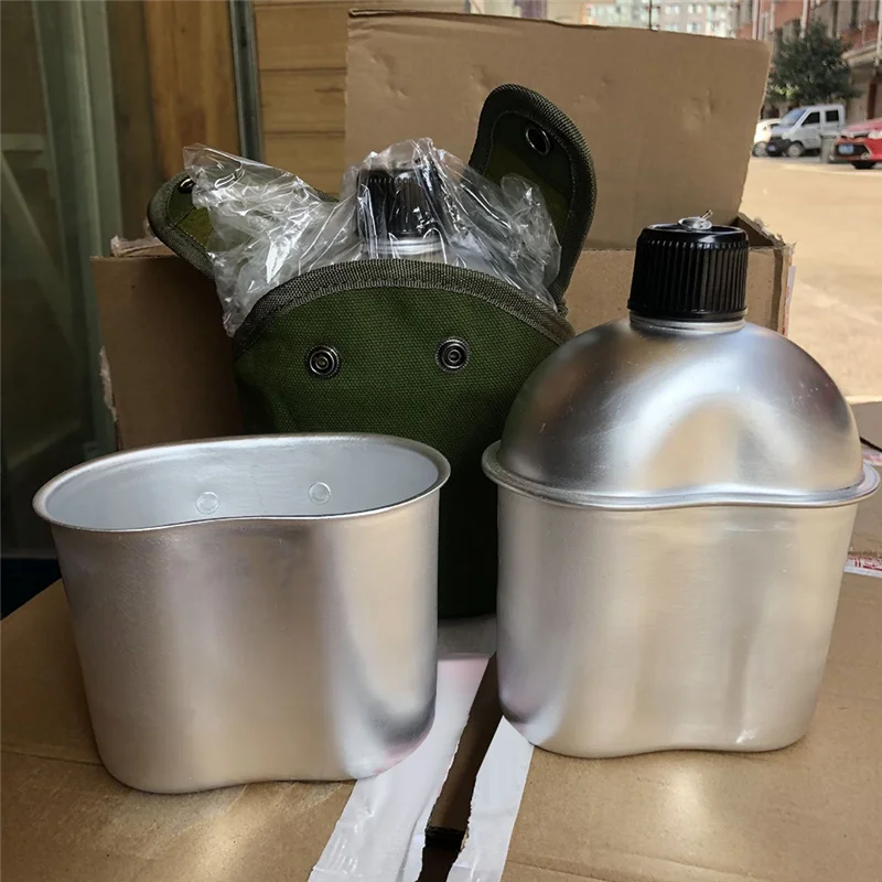 Ensemble Batterie Cuisine AEF5 0,9L avec Gourde - Kit Camping Randonnée Portable - Camp de Base Farzen+