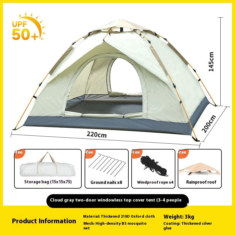 Tente Camping Automatique Pop-Up - Montage Instantané 2-4 Personnes - Camp de Base Farzen+