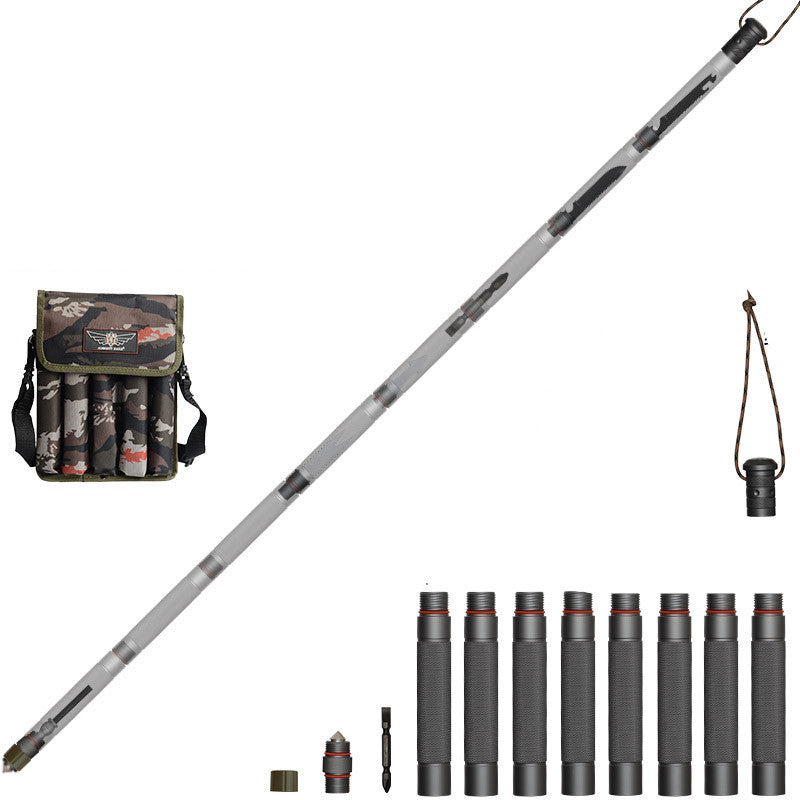 Bâton Randonnée Poignée Droite 4 Sections - Robuste 1145g - Camp de Base Farzen+