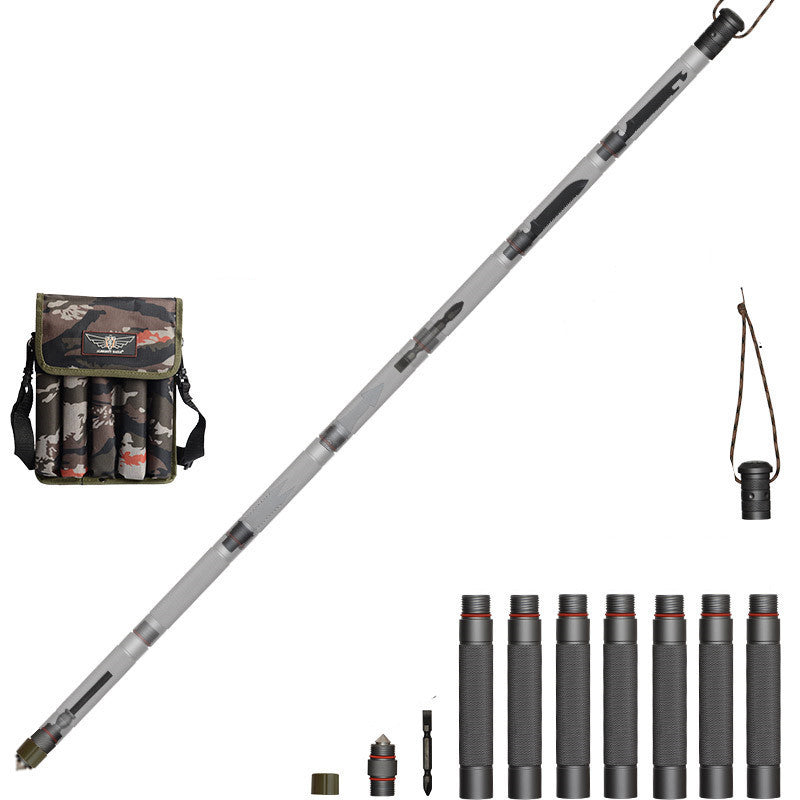 Bâton Randonnée Poignée Droite 4 Sections - Robuste 1145g - Camp de Base Farzen+