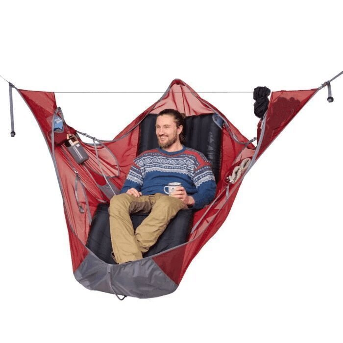 Hamaca de camping con mosquitera integrada - Kit completo de suspensión 120 kg