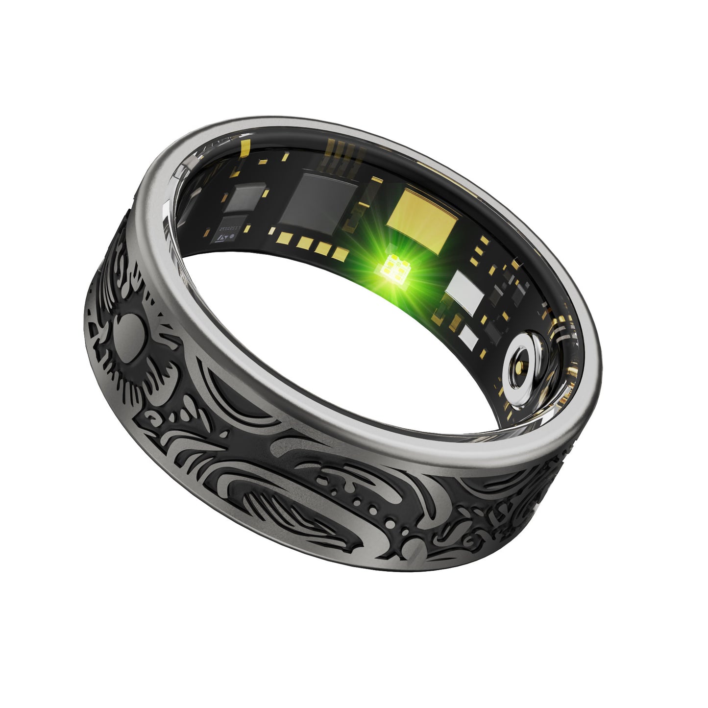 Bague intelligente de style rétro avec fréquence cardiaque et pression artérielle - Camp de Base Farzen+