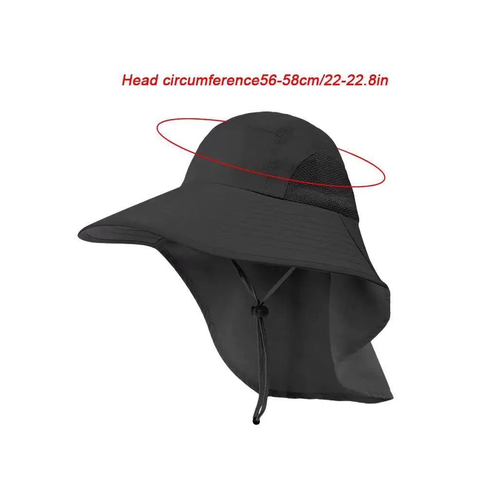 Chapeau Large Bord Rabat Nuque Anti-UV - Ajustable Polyester Outdoor - Camp de Base Farzen+