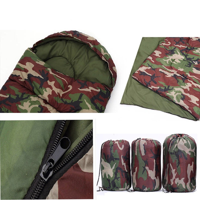 Saco de dormir de camuflaje de emergencia - Poliéster 170T (180+30) x 75 cm