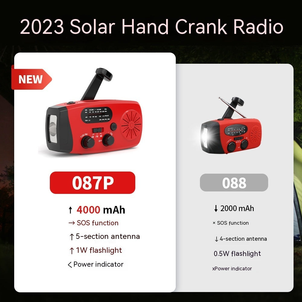 Radio d'urgence portable multifonctionnelle à énergie solaire