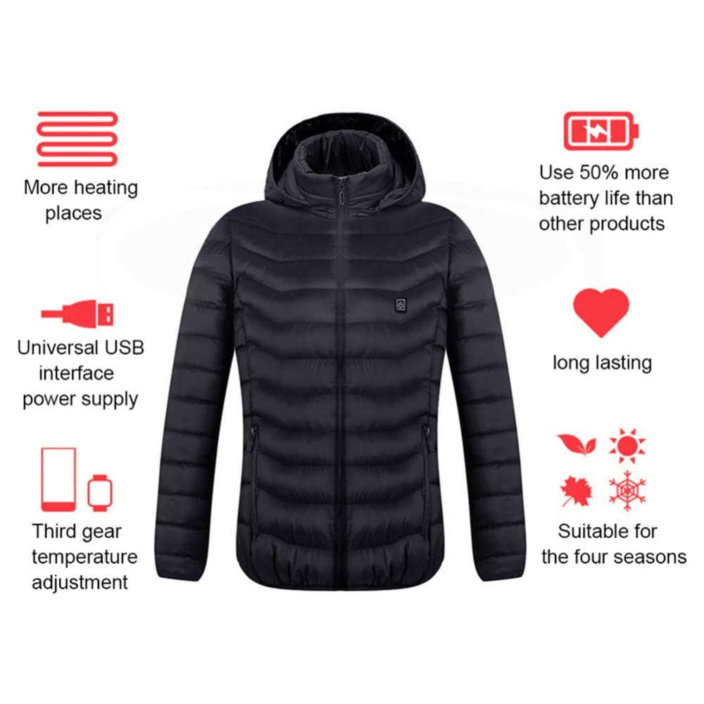 Chaqueta térmica de invierno para hombre con USB - Algodón térmico