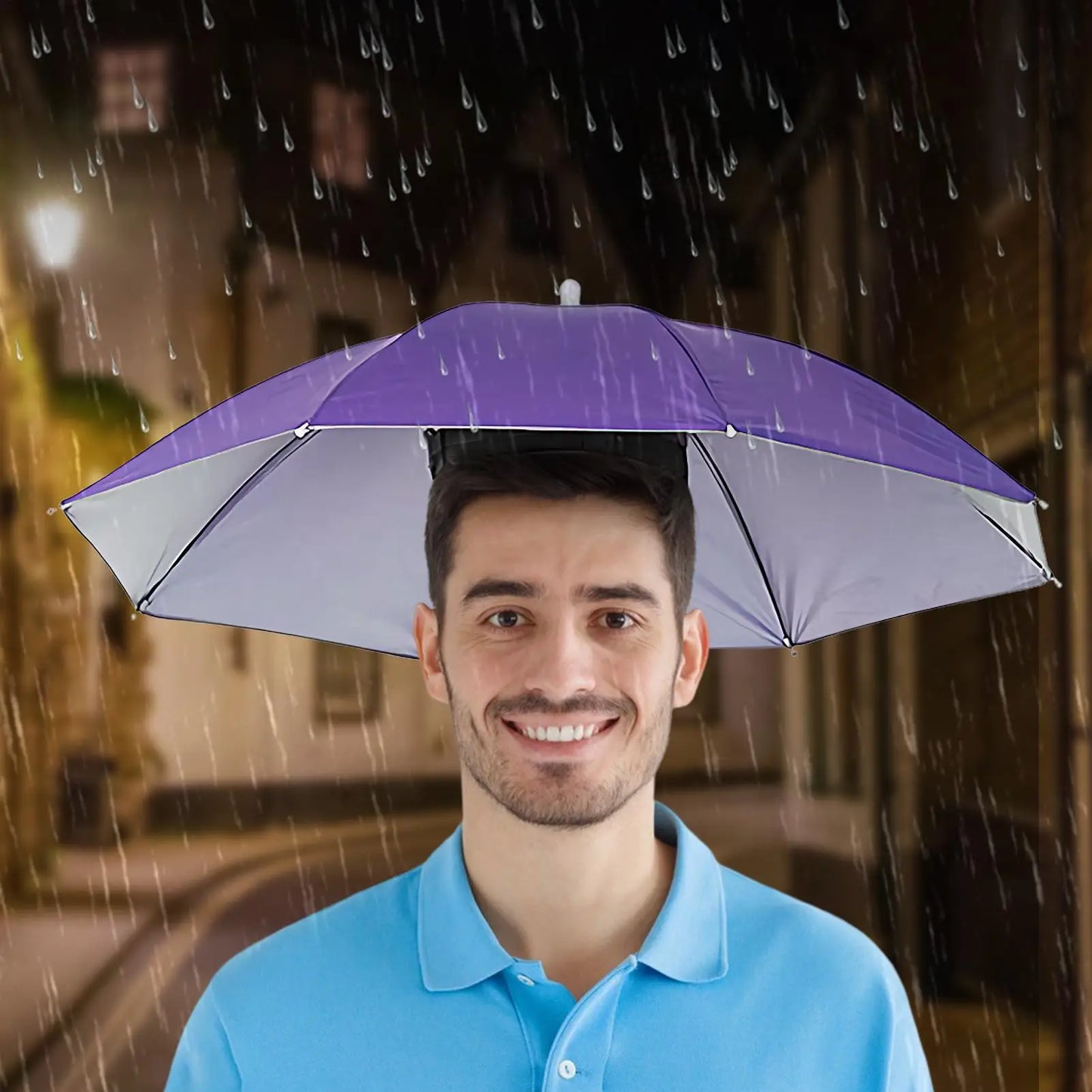 Chapeau Parapluie Mains Libres - Protection UV Réglable 69cm - Camp de Base Farzen+