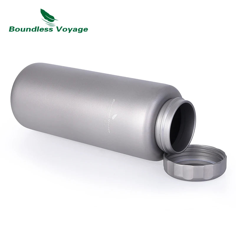 Gourde Titane 1050ml Grande Capacité - Anti-Fuite Expédition Longue Durée - Camp de Base Farzen+