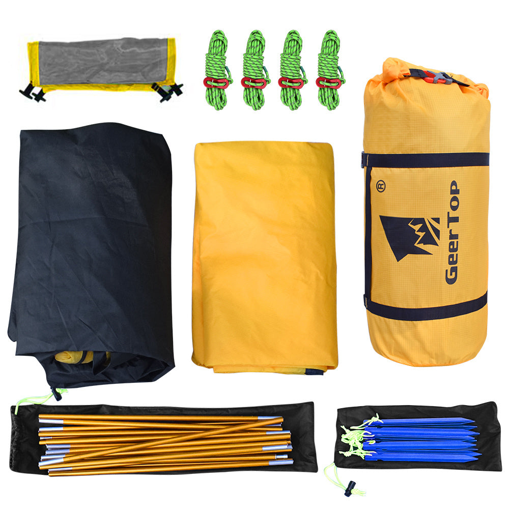 Tienda de campaña de doble pared para 2 personas: fácil de montar e impermeable hasta 3000 mm