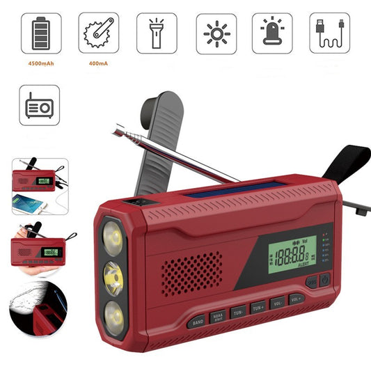 Radio d'Urgence Solaire - Manivelle LED Outdoor Survie